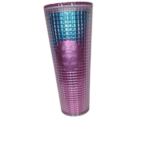 Starbucks Other - Starbucks Pink Blue Gradient Grid Venti 24 Oz Tumbler. **No Straw**